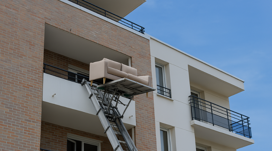 Monte-meubles à Blagnac un atout pour les livraisons et les travaux en accès difficile _